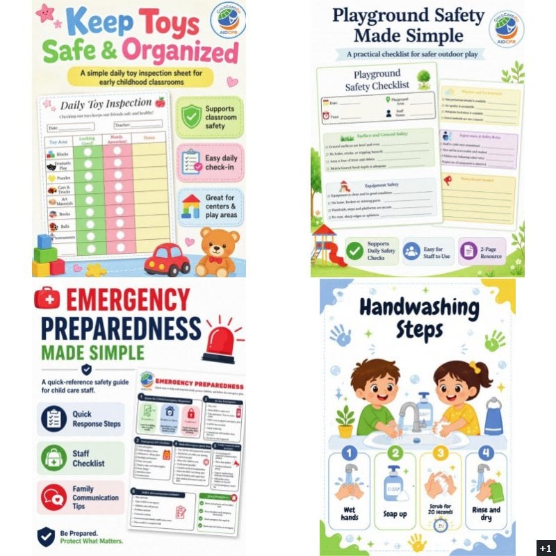 Child Care Safety & Daily Checks Kit | 5 Checklists, Forms & Visuals