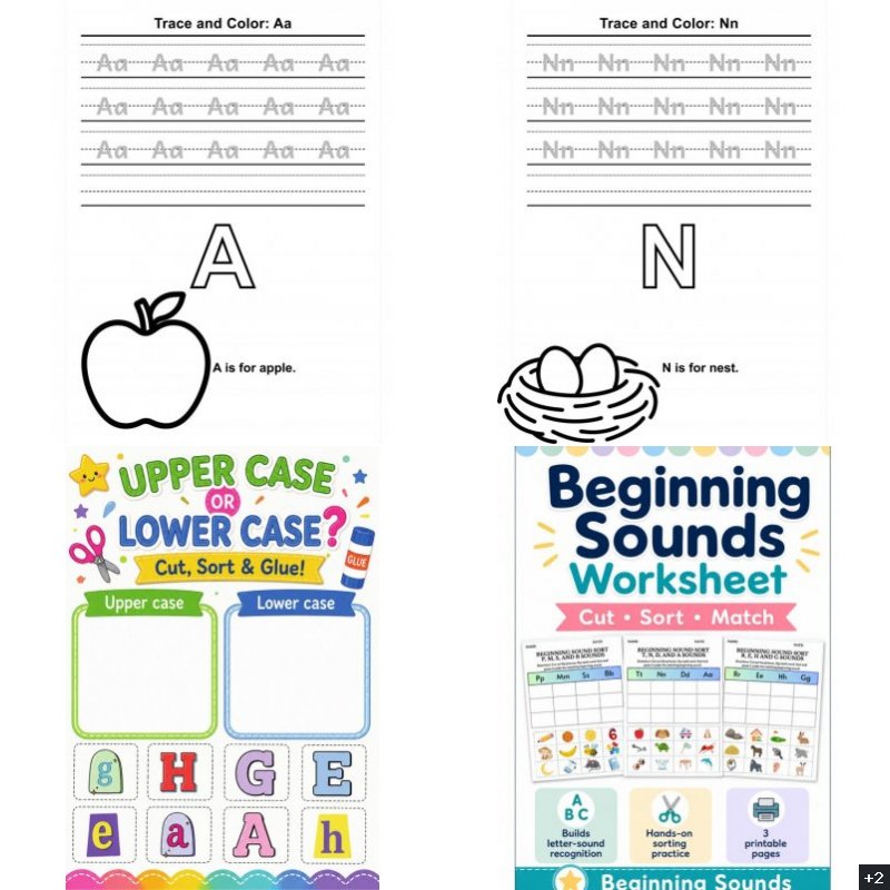 Preschool Letters & Sounds Activity Pack | 6 Early Literacy Resources