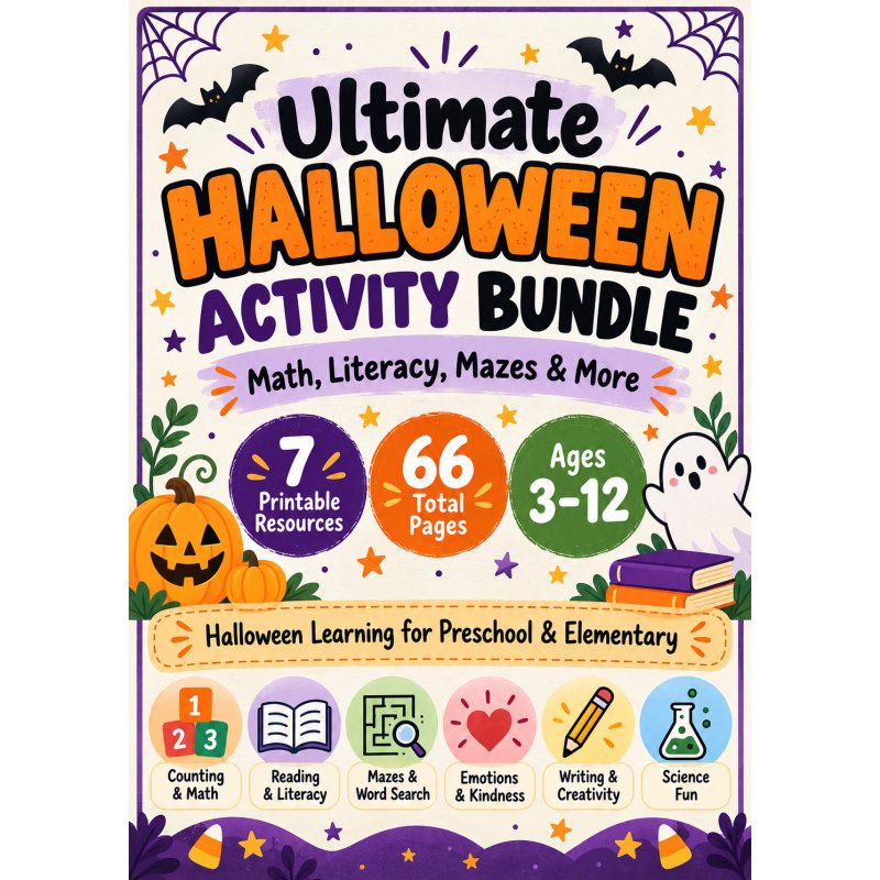 Ultimate Halloween Activity Bundle: Math, Literacy, Mazes & More