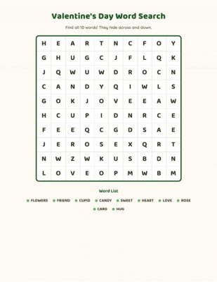 Word Search - Valentine