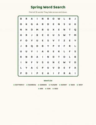 Word Search - Spring