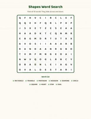 Word Search - Shapes