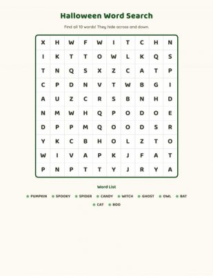 Word Search - Halloween
