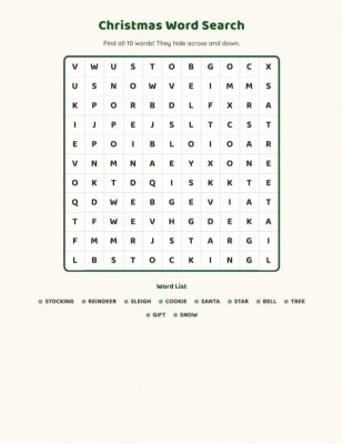 Word Search - Christmas