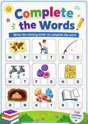Complete the Words - Mixed CVC Set 1
