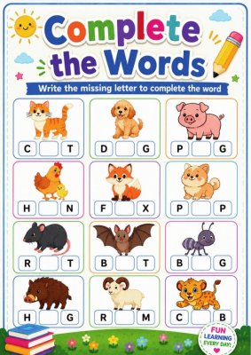 Complete the Words - Animals