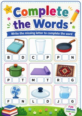 Complete the Words - Around the House