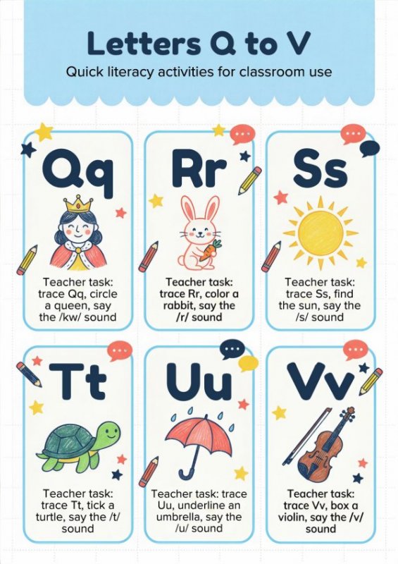 Q&ndash;V Letter Activity Resource