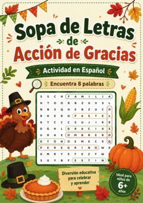 Sopa de Letras de Acci&oacute;n de Gracias