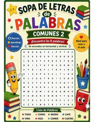 Sopa de Letras de Palabras Comunes 2