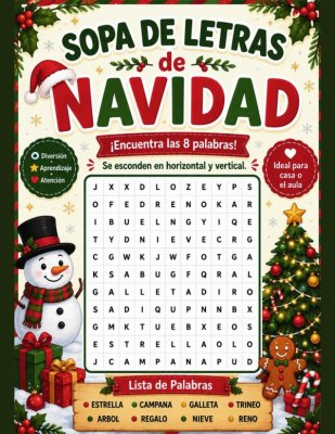 Sopa de Letras de Navidad