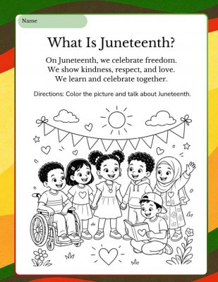 Juneteenth Coloring Page
