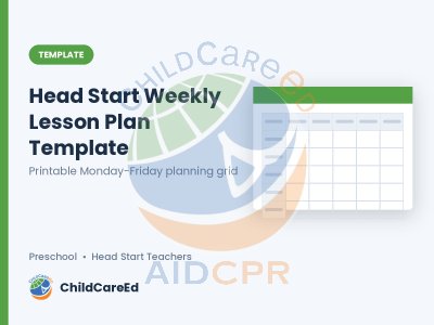 Head Start Preschool Weekly Lesson Plan Template