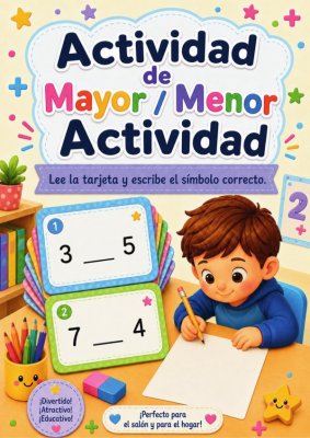 Tarjetas de Tareas: Mayor o Menor Que