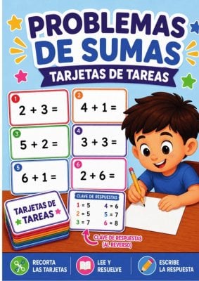 Tarjetas de Tareas: Problemas de Sumas