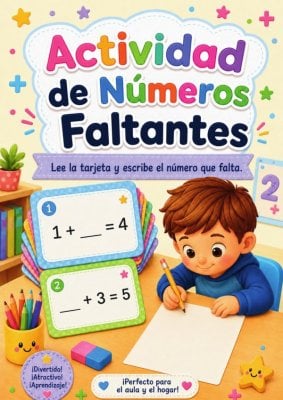 Tarjetas de Tareas: N&uacute;meros Faltantes