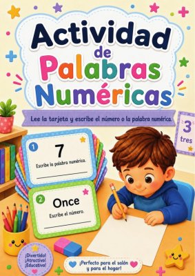 Tarjetas de Tareas: Palabras Num&eacute;ricas