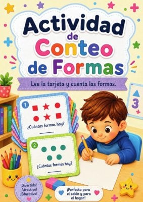 Tarjetas de Tareas: Conteo de Formas