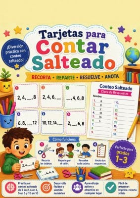 Tarjetas de Tareas: Conteo Salteado
