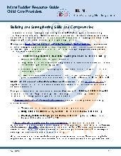 Building and Strengthening Skills and Competencies for Infant/ Toddler Care