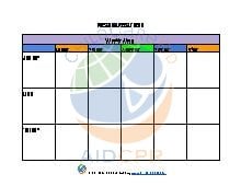 Preschool Weekly Menu Template