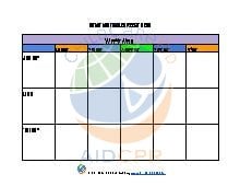 Infant and Toddler Weekly Menu Template