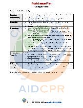 Math Lesson Plan for Infants/ Toddlers: Sample