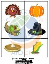 Thanksgiving Memory Card Game. All Ages.