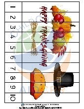 Thanksgiving Number Puzzles. Preschool. Math.