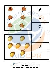 Fall/Thanksgiving Counting Cards. Preschool. Math.