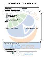 Parent-Teacher Conference Form. Admin.