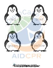 Penguin Color Match Activity. Preschool. Literacy.