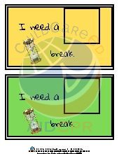 "I Need a Break" Calm Down Posters. All Ages. Social-Emotional.