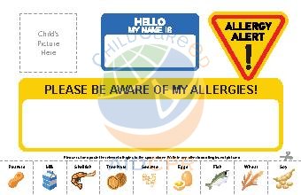 Allergy Alert Placemat