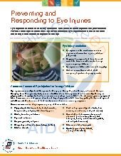 Preventing and  Responding to Eye Injuries Info Sheet