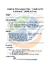 Sample Creative Arts Lesson Plan: &ldquo;Creative Art Explosion (Birth to Five)