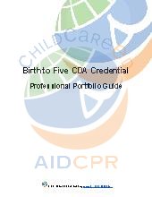 Birth to Five CDA Credential Professional Portfolio Guide