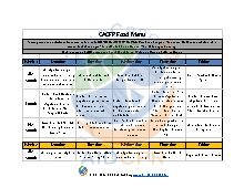 CACFP Food Menu