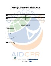 Family Communication Note 