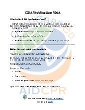 CDA Verification Visit