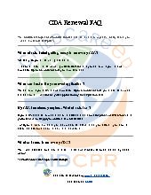 CDA Renewal FAQ