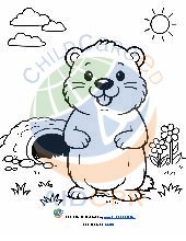 Preschool Groundhog Coloring Page