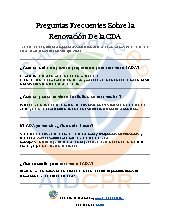 Preguntas Frecuentes Sobre la Renovaci&oacute;n De la CDA
