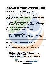 Activities for Autism Awareness Month