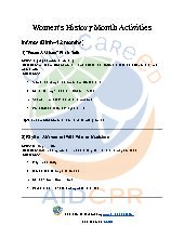 Women&rsquo;s History Month Activities