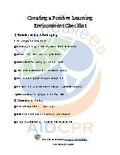 Creating a Positive Learning Environment Checklist