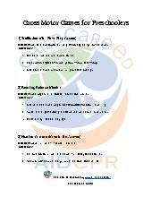 Gross Motor Games for Preschoolers