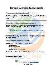 Daycare Licensing Requirements