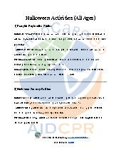 Halloween Activities (All Ages)