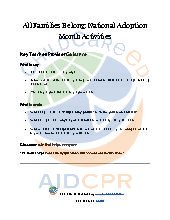 All Families Belong: National Adoption Month Activities